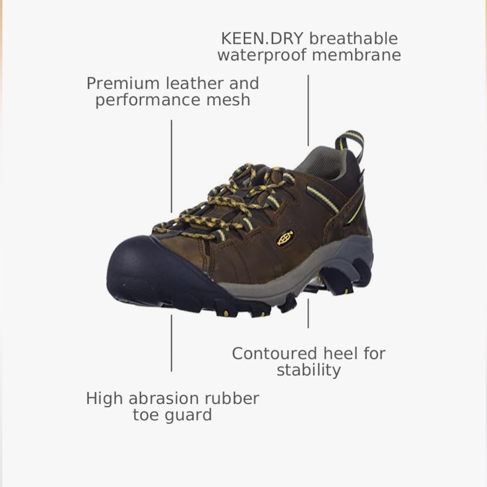 KEEN Men’s Brown Waterproof Premium Leather Hiking Shoe